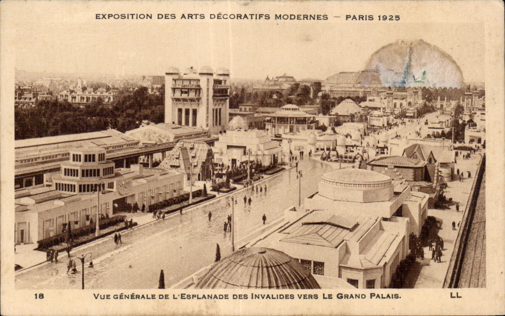 CPA Exposition des arts decoratifs modernes - Paris 1925 Vue generale de l esplanade des invalides vers le grand palais