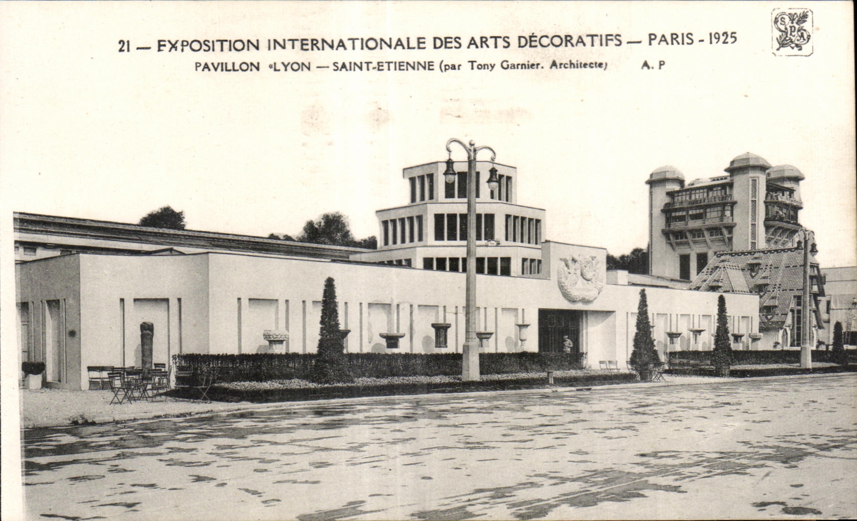 CPA Paris Exposition internationale des Arts Decoratifs Pavillon Lyon Saint Etienne 