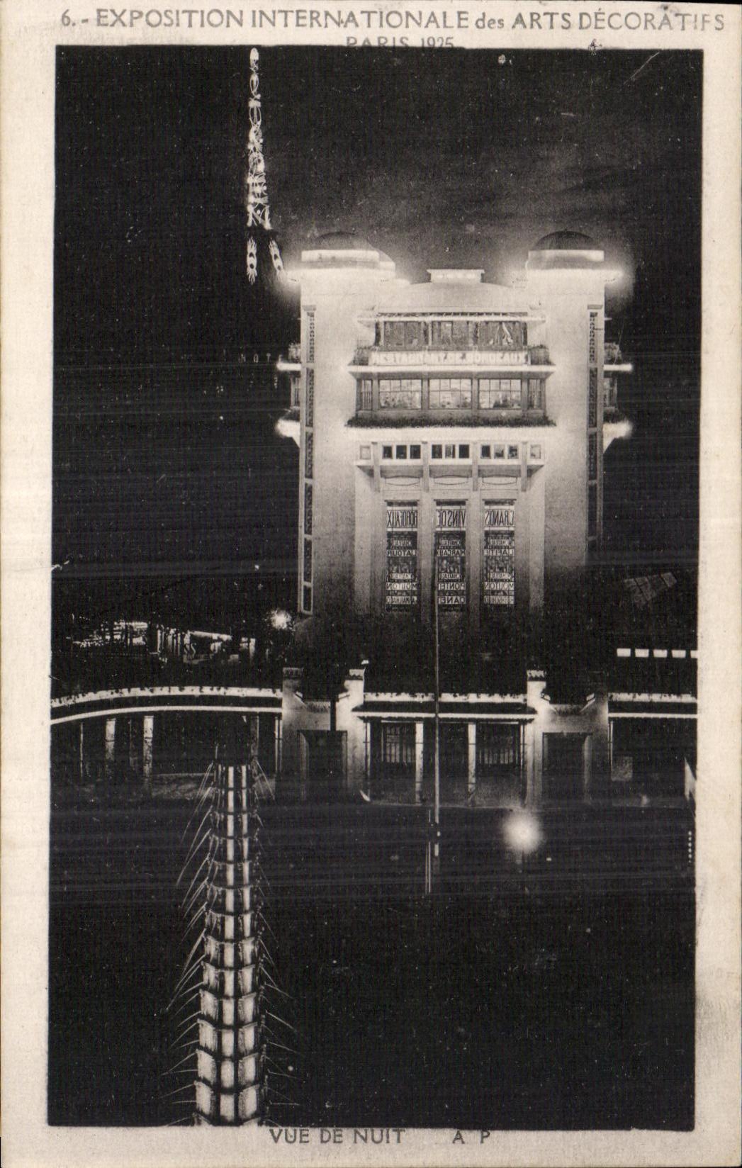 CPA Paris Exposition internationale des Arts Decoratifs 1925 Vue de nuit 