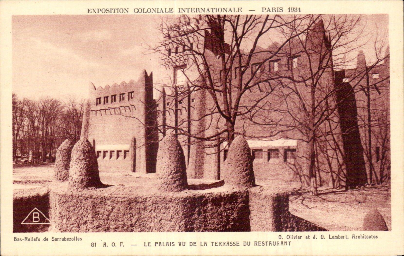 CPA Paris Exposition coloniale internationale 1931 AOF Le palais vu de la terrasse du restaurant