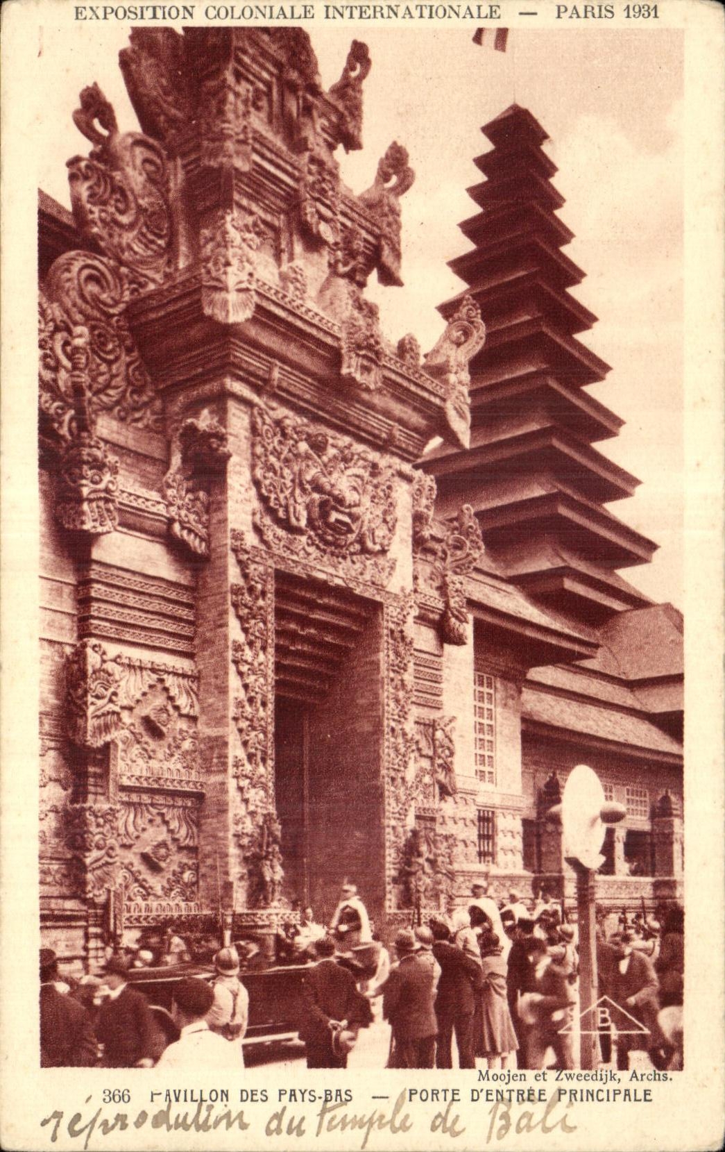 CPA Exposition coloniale internationale Paris 1931 Pavillon des Pays Bas Porte d entree principale