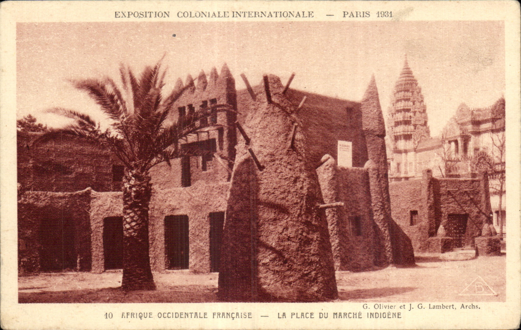 CPA Exposition coloniale internationale Paris 1931 Afrique occidentale francaise La place du marche indigene
