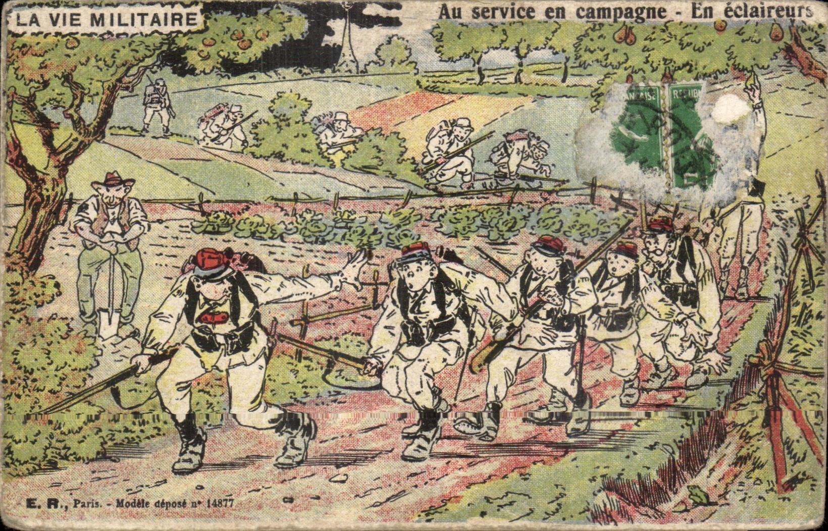 CPA Militaria Au service en campagne En eclaireurs