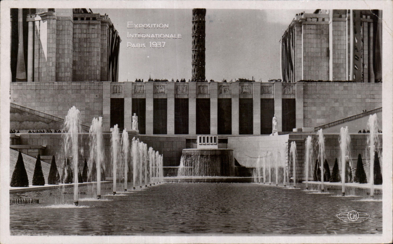 CPA Exposition internationale Paris 1937 Bassins et fontaines du Trocadero