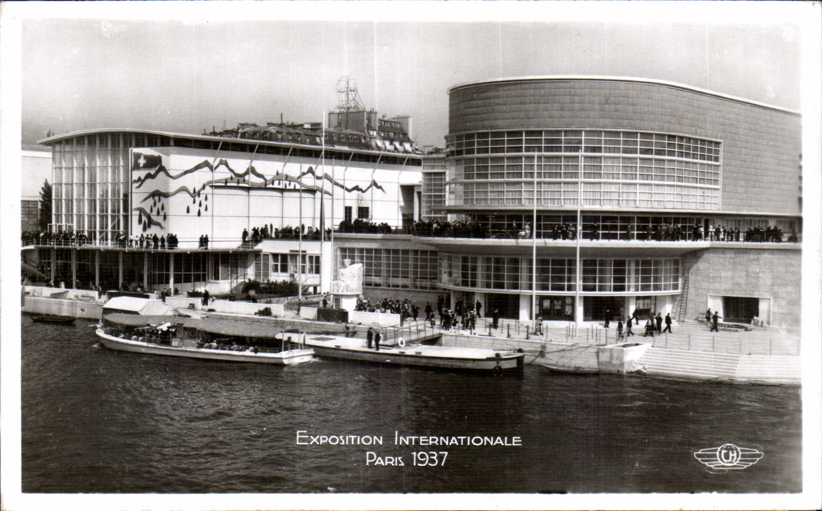 CPA Exposition Internationale Paris 1937 pavillons de belgique et de suisse