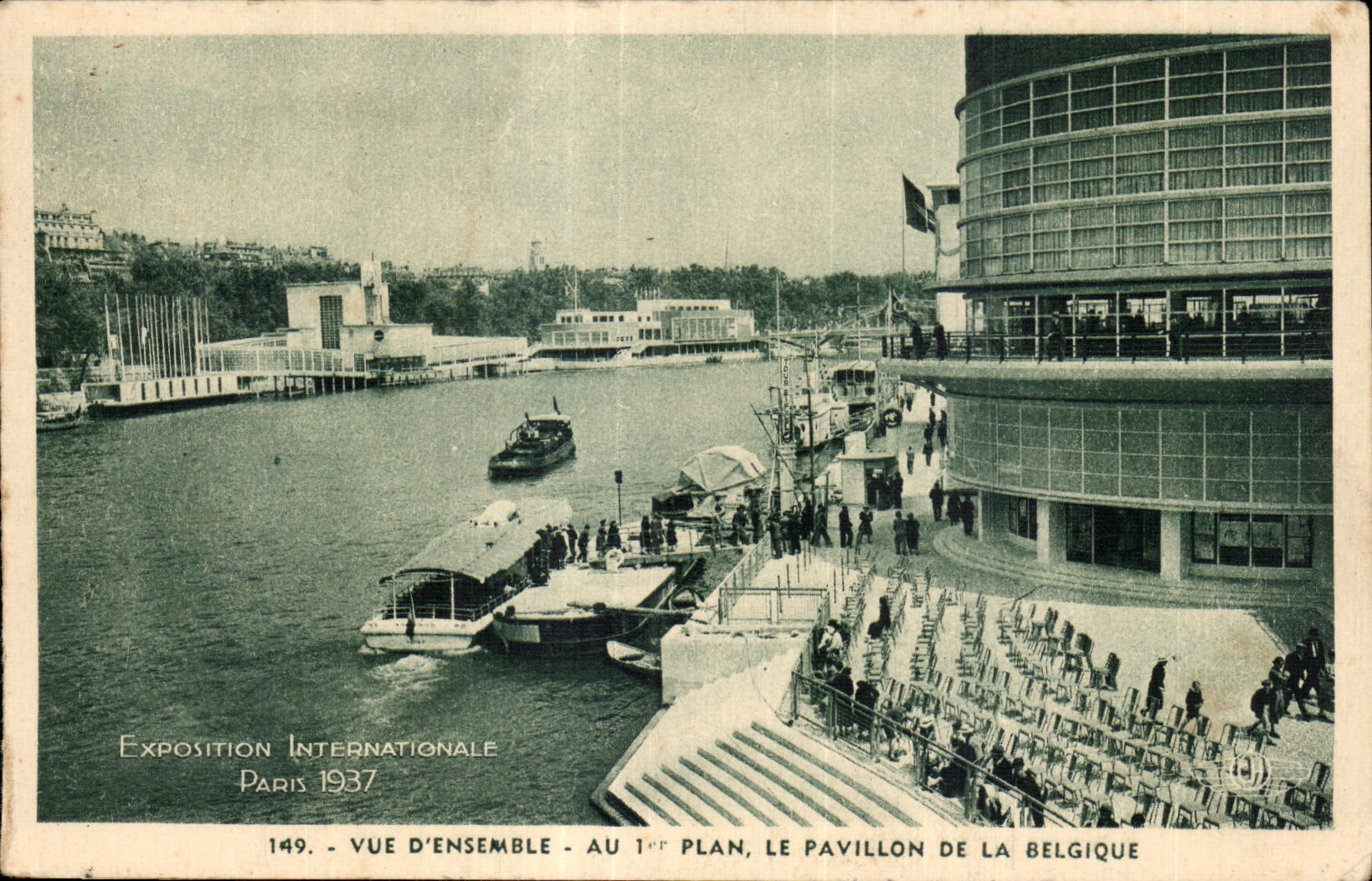CPA Exposition Internationale Paris 1937 vue d ensemble - au 1st plan le pavillon de la belgique