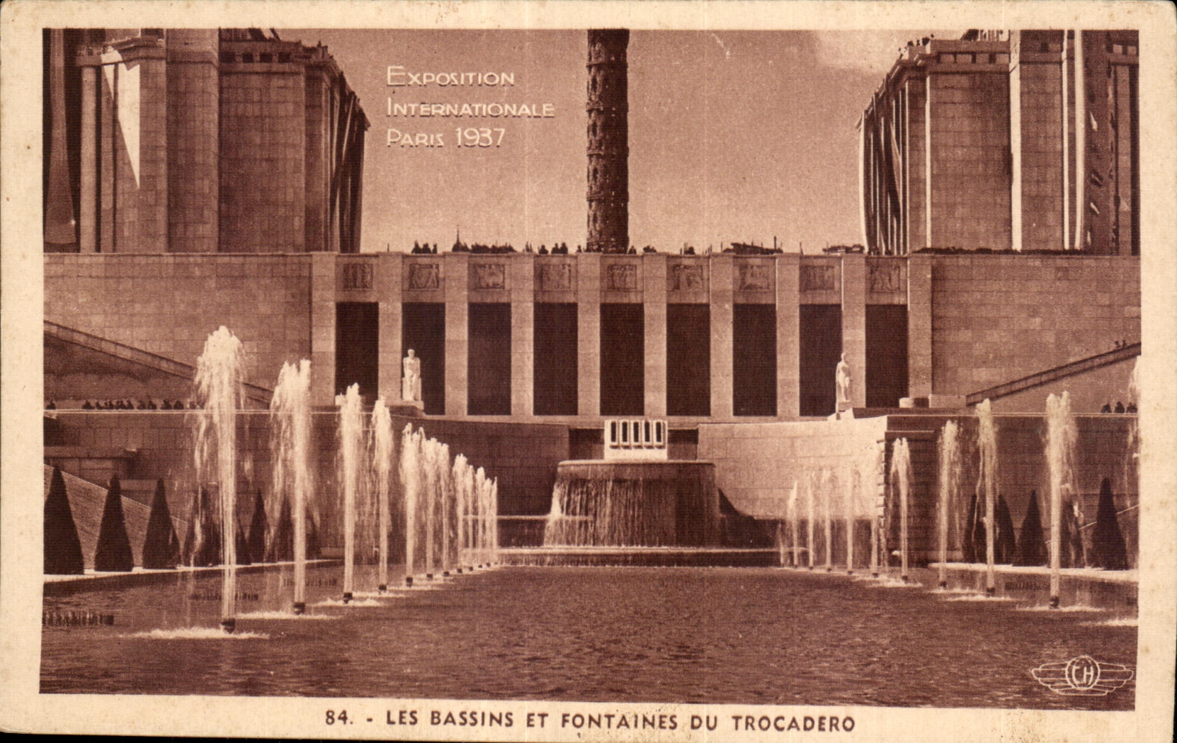 CPA Exposition Internationale Paris 1937 les bassins et fontaines du trocadero
