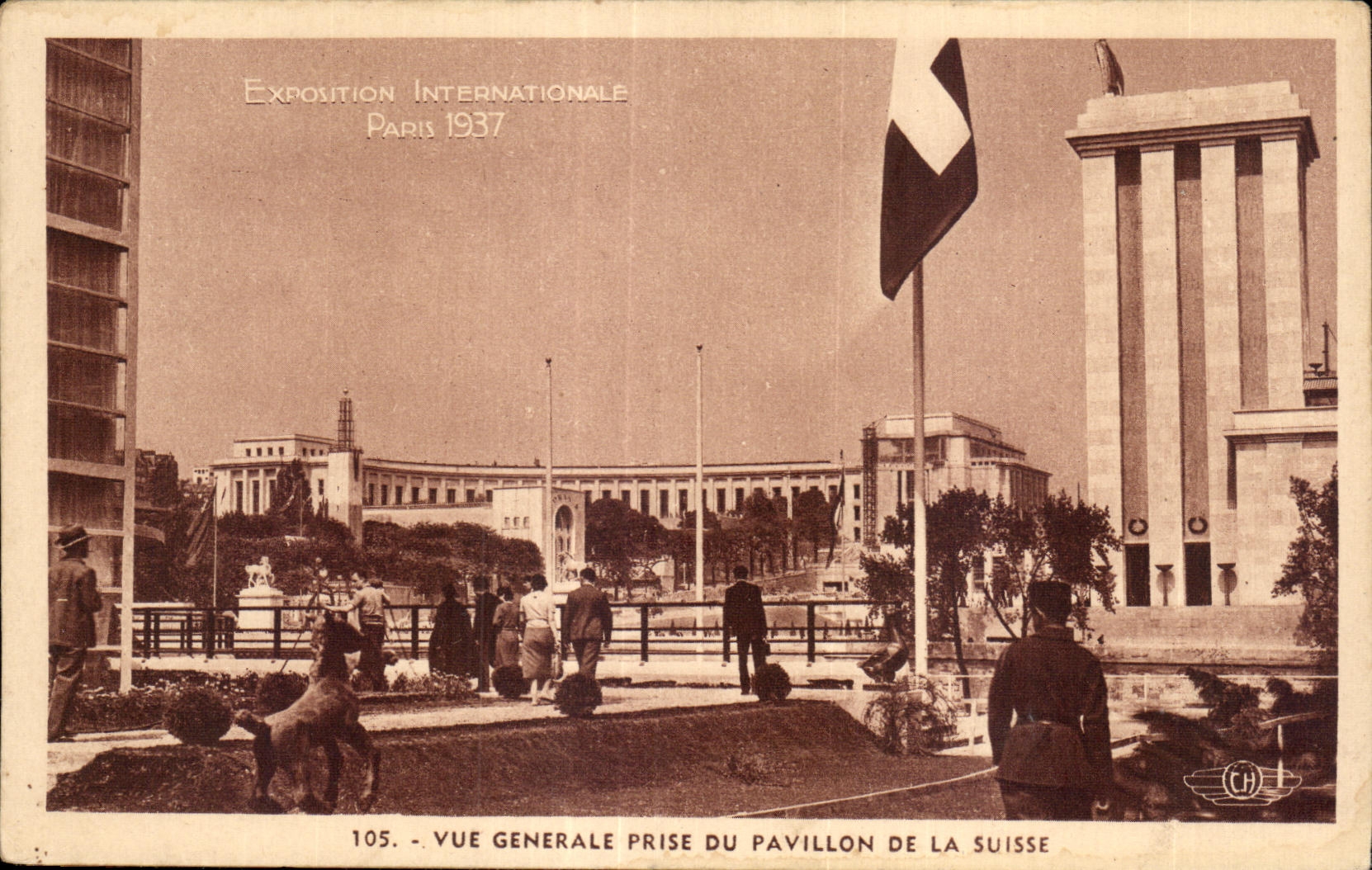CPA Exposition Internationale Paris 1937 vue generale prise du pavillon de la suisse