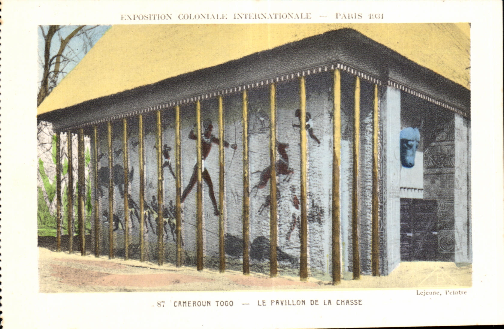 CPA Exposition Coloniale Internationale Paris cameroun togo le pavillon de la chasse