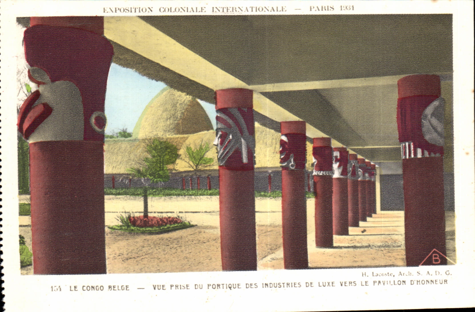 CPA Exposttion coloninale internationale paris le congo belge vue prise du portique des industries de luxe vens pavillon