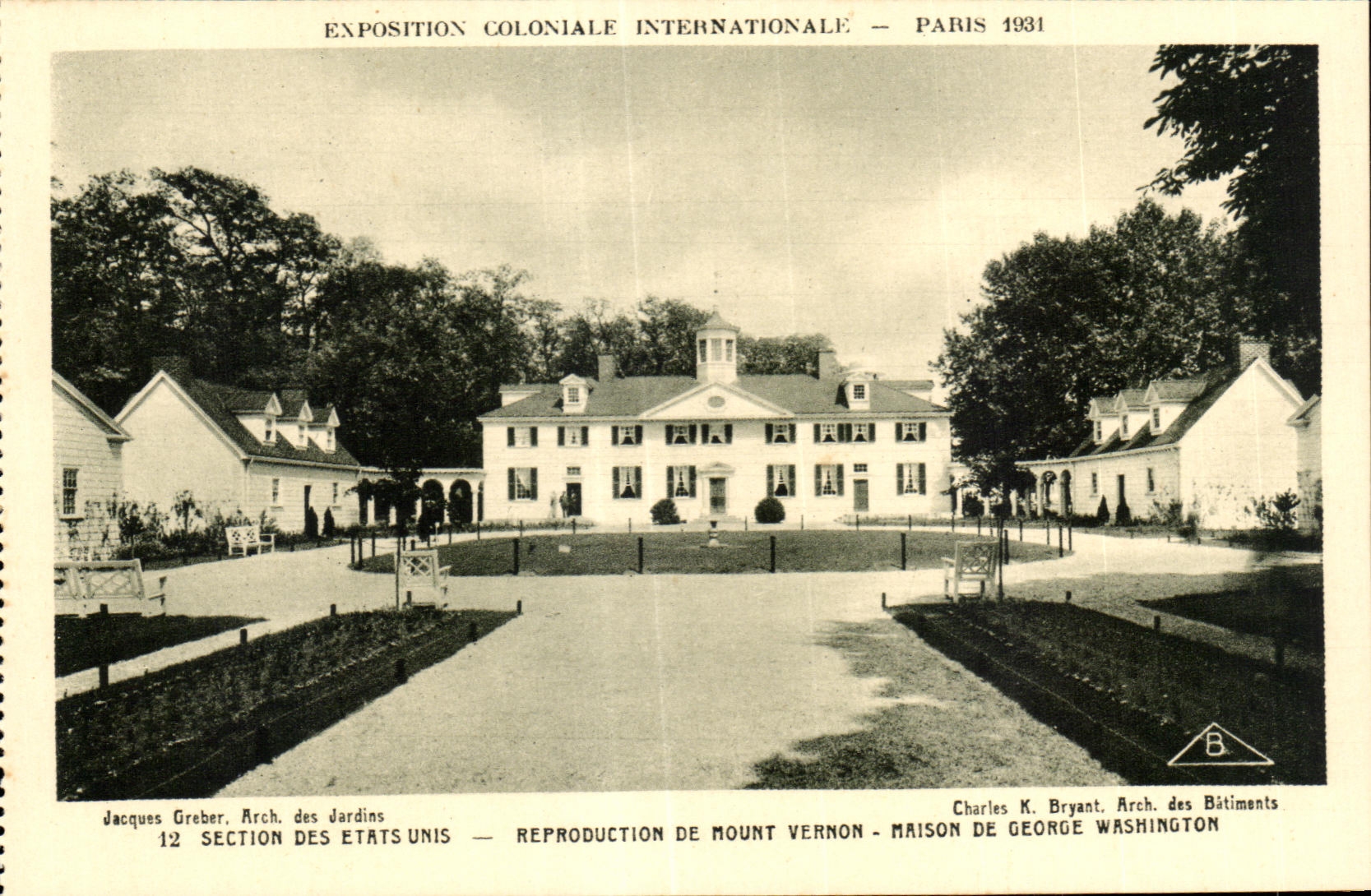 CPA Exposition Coloniale Internationale Paris 1931 Sectoin Des Etats Unis Reproduction De Mount Vernon Maison De George Washington