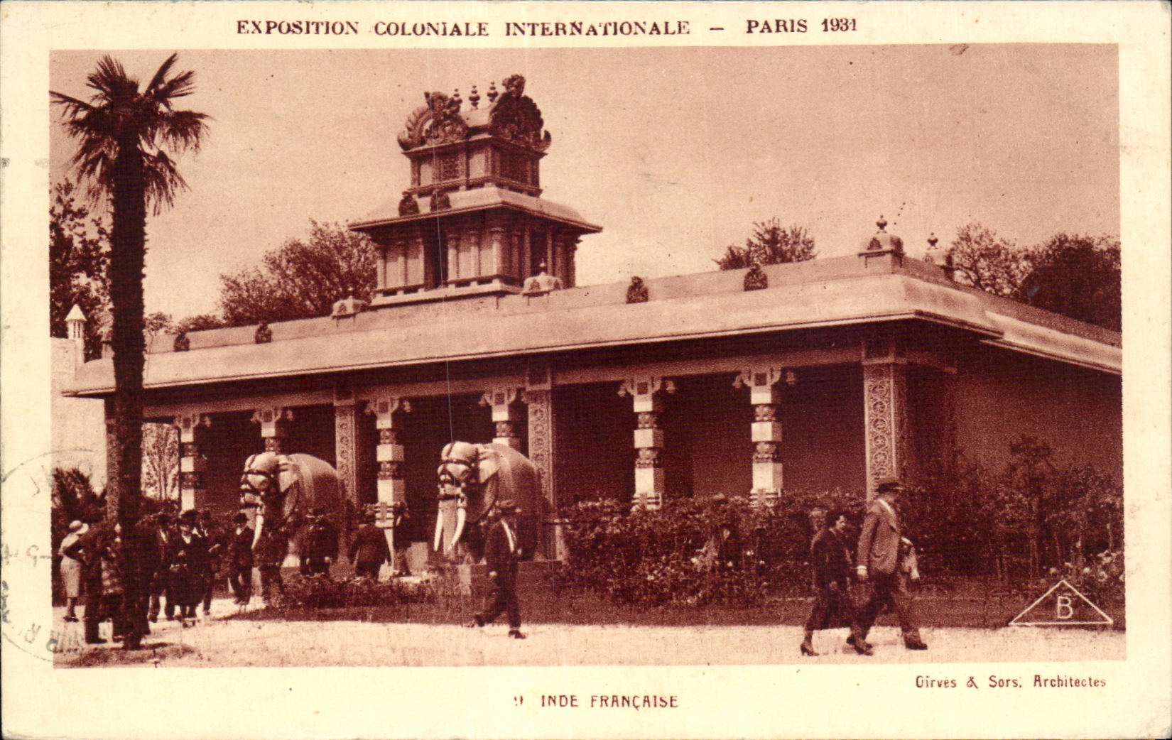 CPA Exposition Coloniale Internationale Paris 1931 Inde Francaise Elephants Elpehant