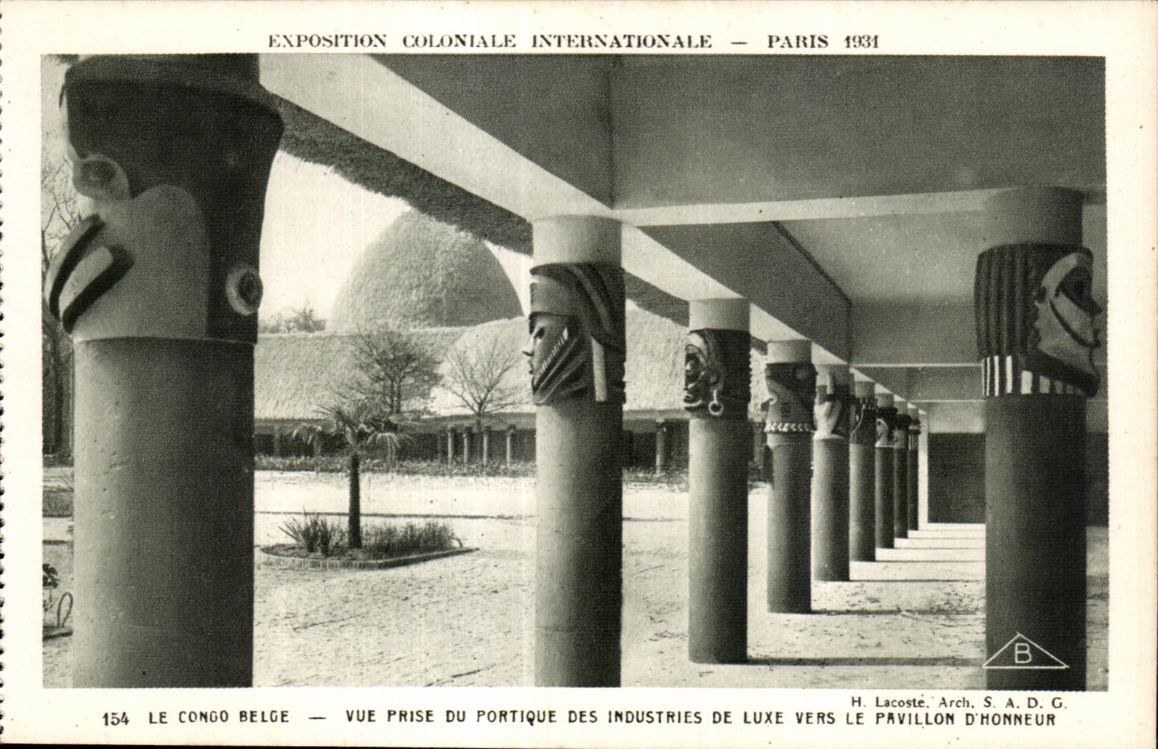 CPA Exposition coloniale internationale Paris 1931 Le Congo Belge Vue Prise Du Portique Des Industries De Luxe Vers Le Pavillon D Honneur