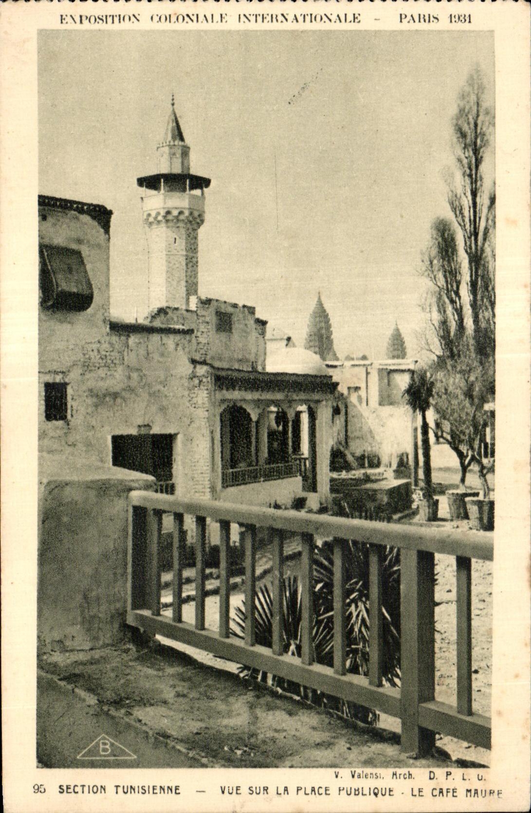 CPA Exposition coloniale internationale Paris 1931 Section Tunisenne Vue Sur La Place Le Cafe Maure Tunisie