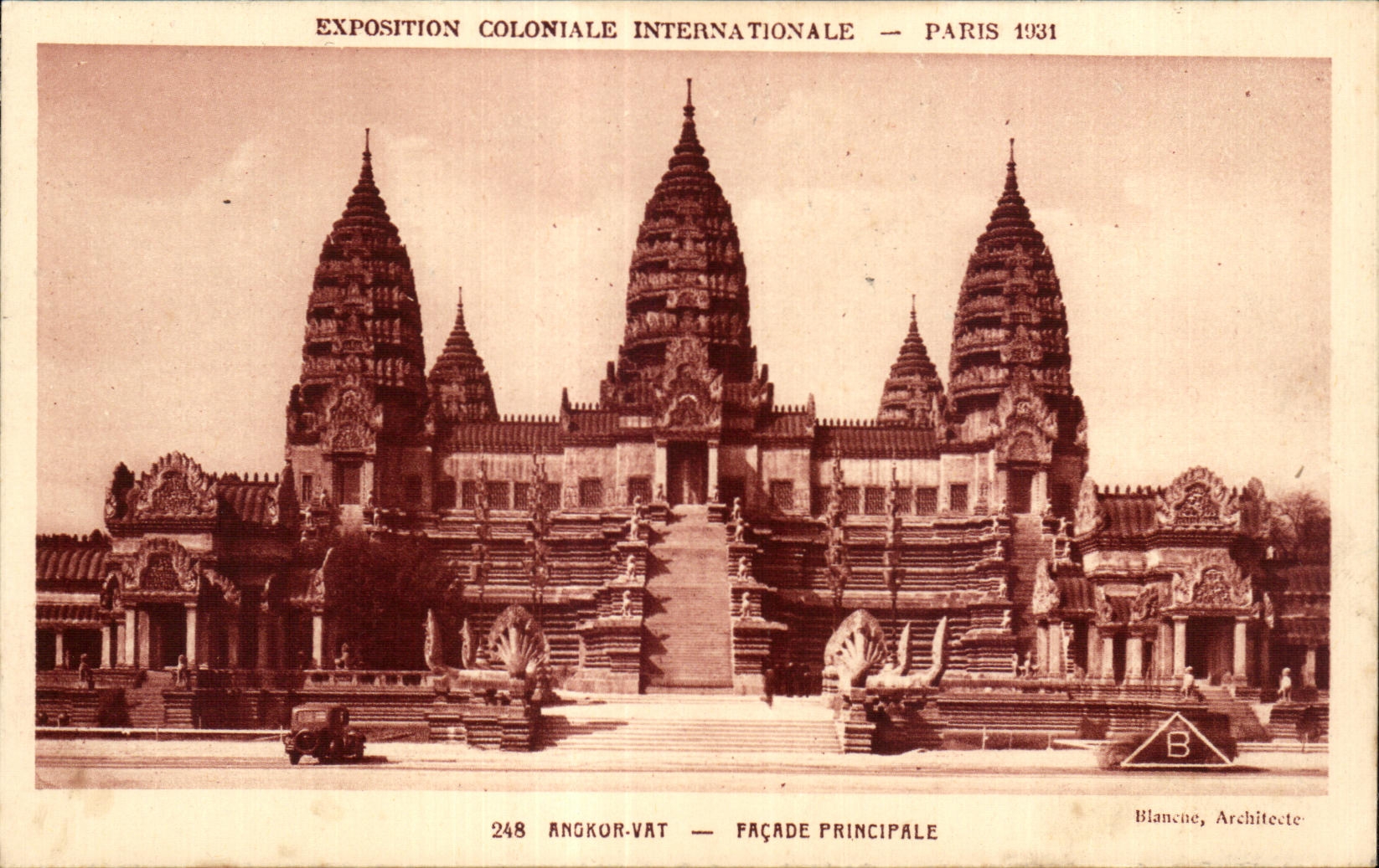 CPA Exposition Coloniale Internationale Paris 1931 Angkor Vat Eacade Principle