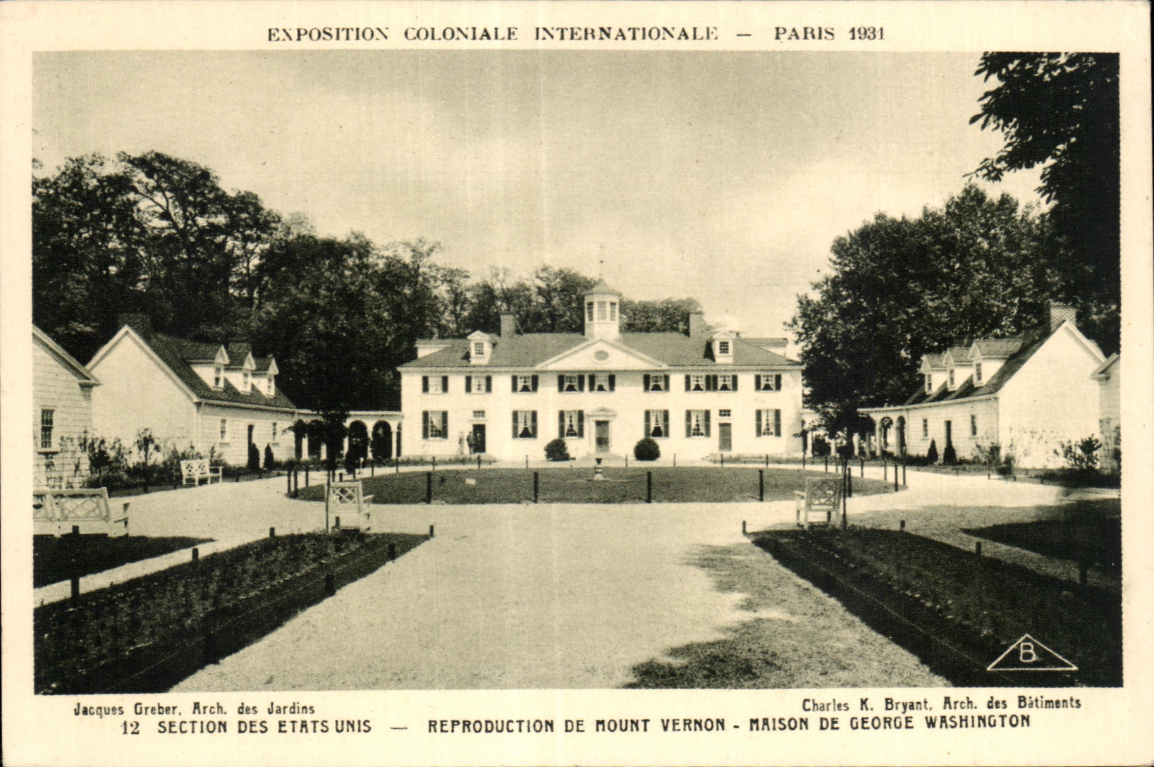 CPA Exposition Coloniale Internationale Paris 1931 Section Des Etats Unis Reproduction De Mount Vernon Maison De George Washington