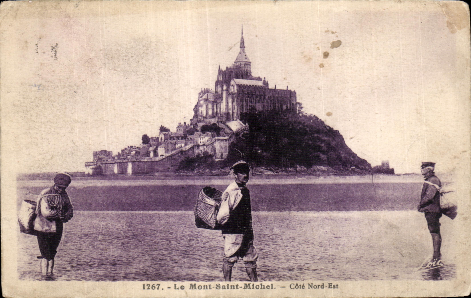 CPA Le mont saint michel Cote nord est Pecheurs
