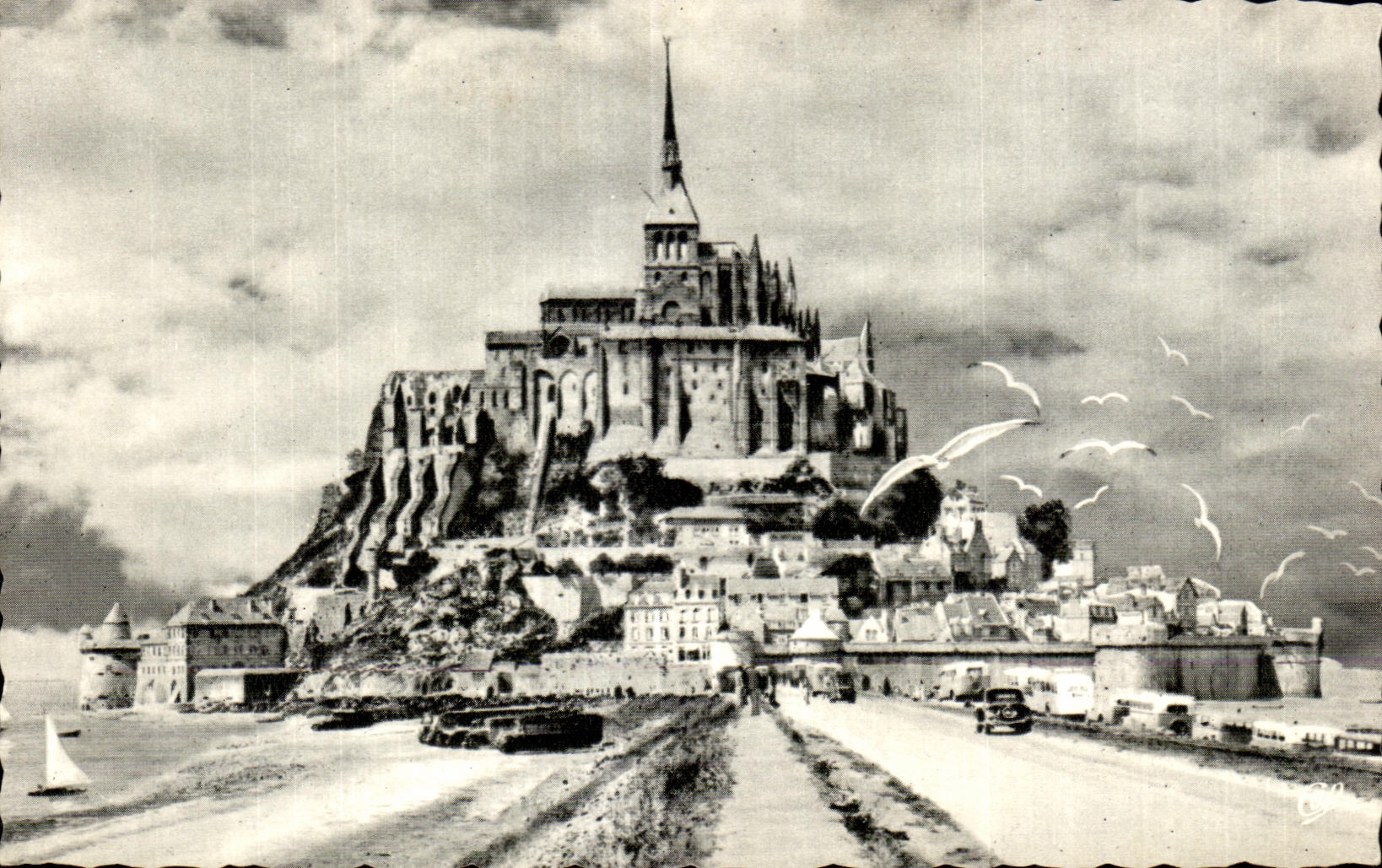 CPA Le mont saint michel L arrivee