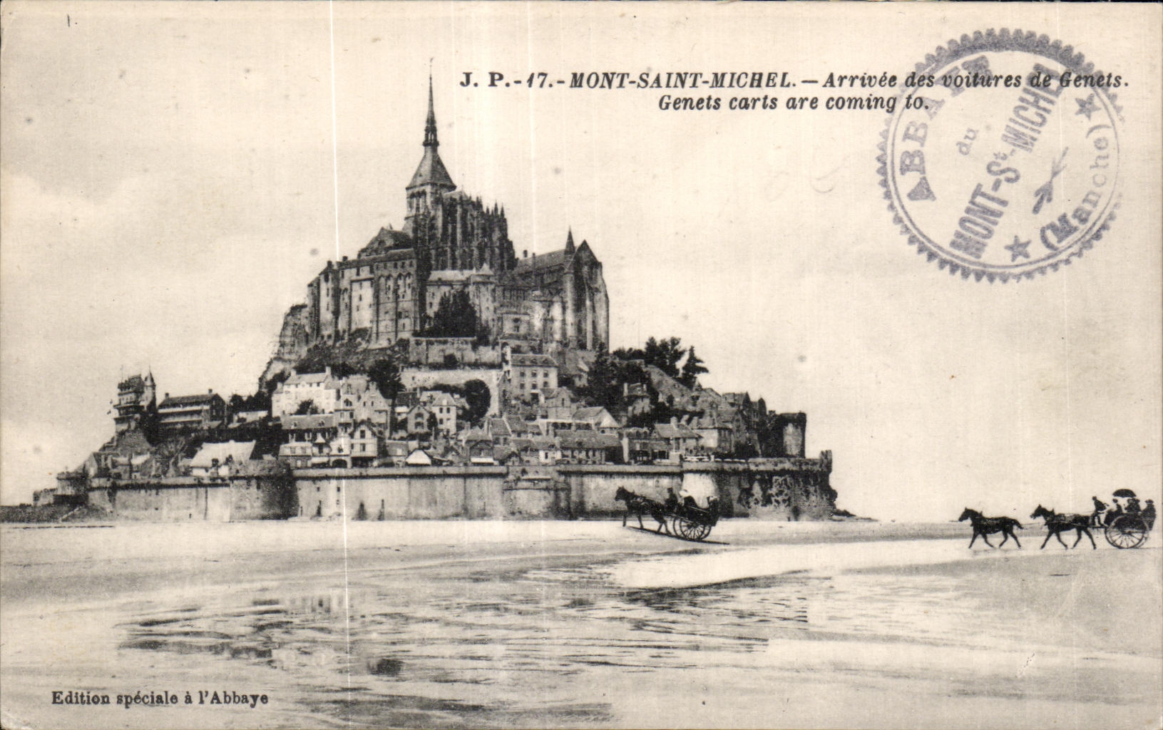 CPA Mont saint michel Arrivee des voitures de genets
