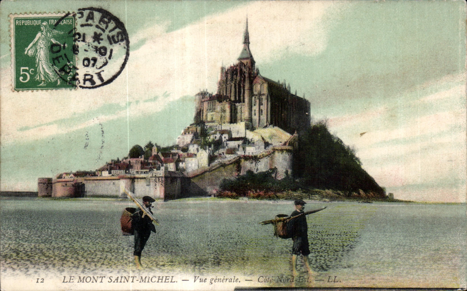 CPA Le mont saint michel Vue generale cote nord Pecheurs 