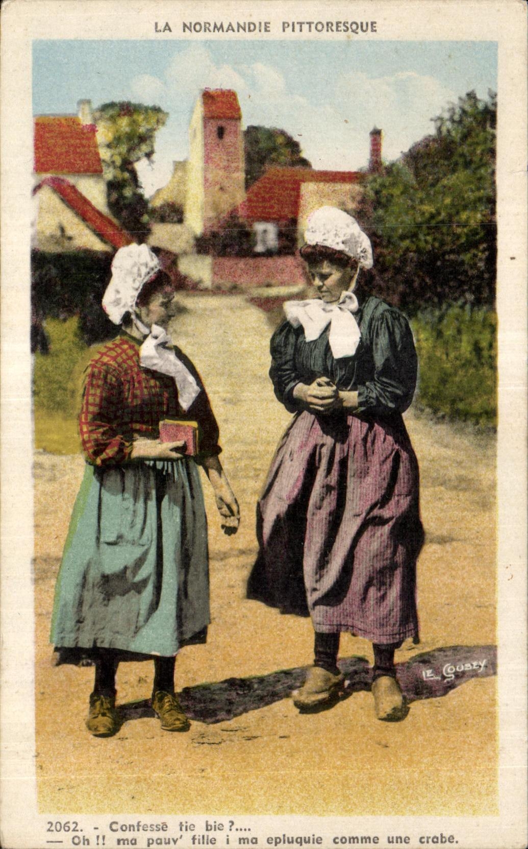 CPA Folklore Costume Femmes Normandie