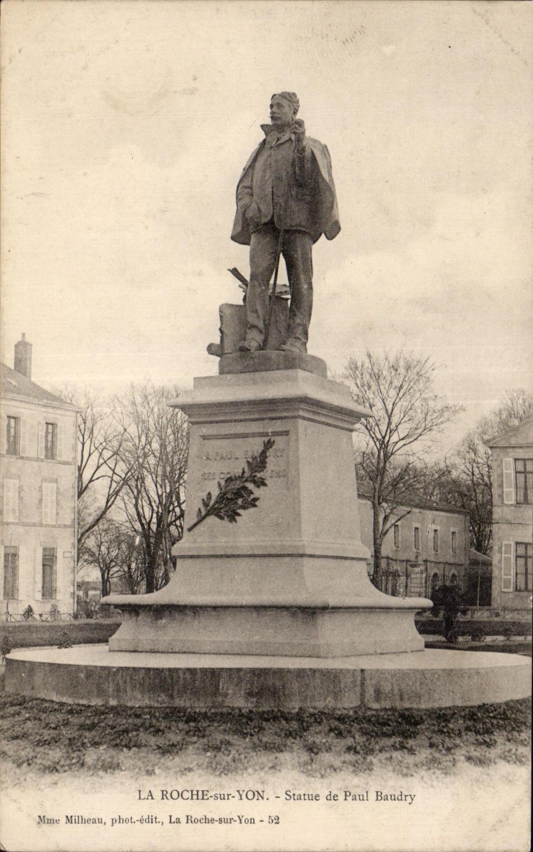 CPA the Rock on Yon Statue of Paul Baudry