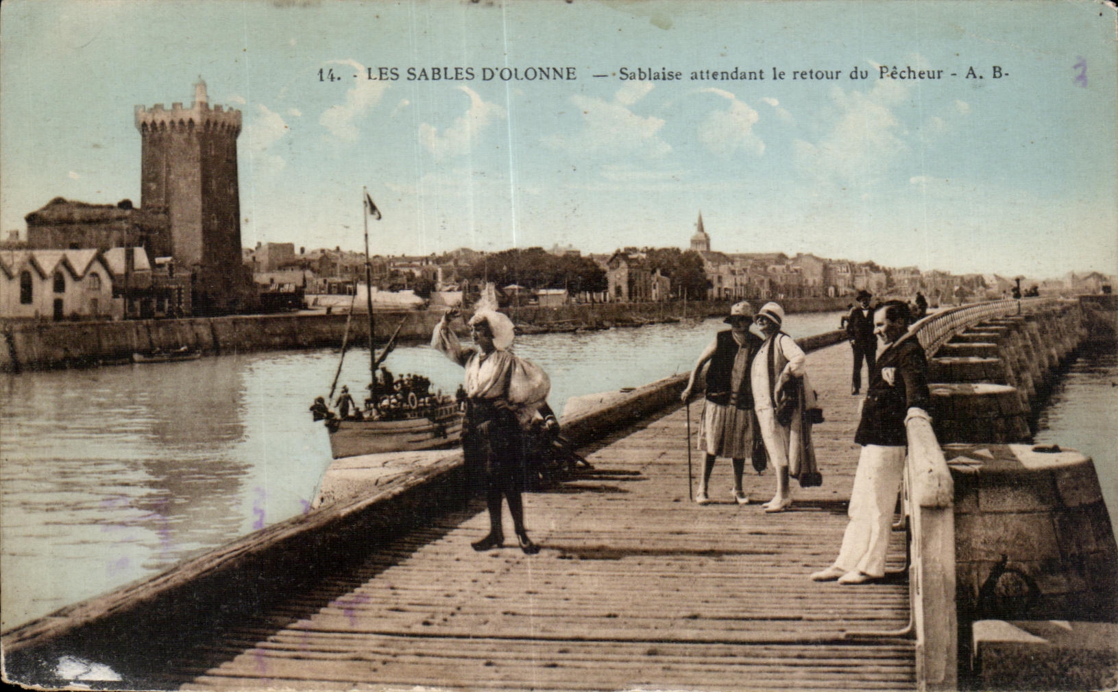 CPA enarena el sablaise de Olonne que aguarda la vuelta del pecador