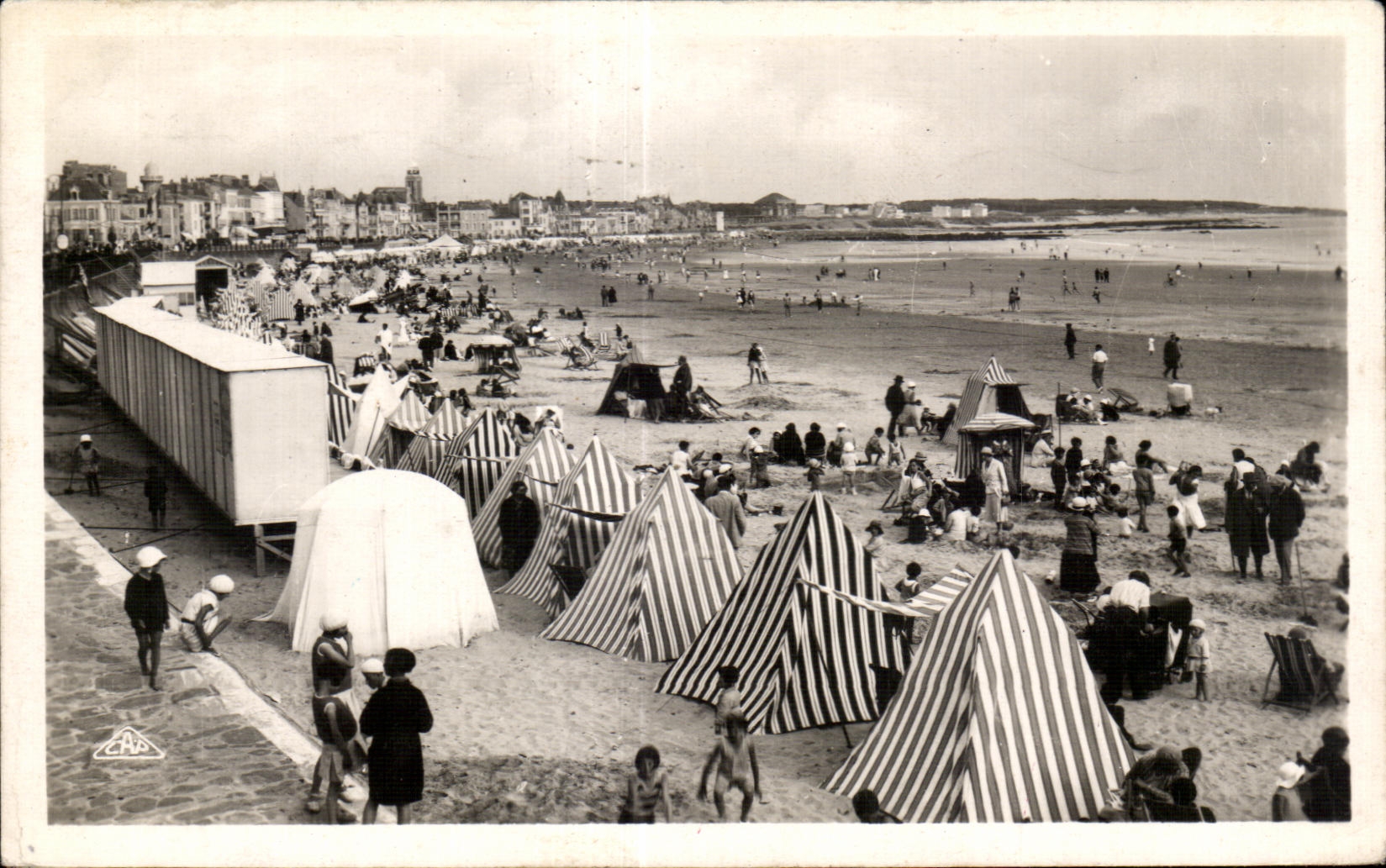 CPA enarena Olonne visto de la playa