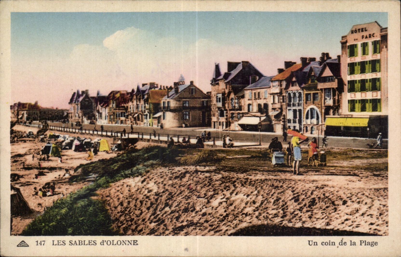 CPA sands Olonne a corner of the beach