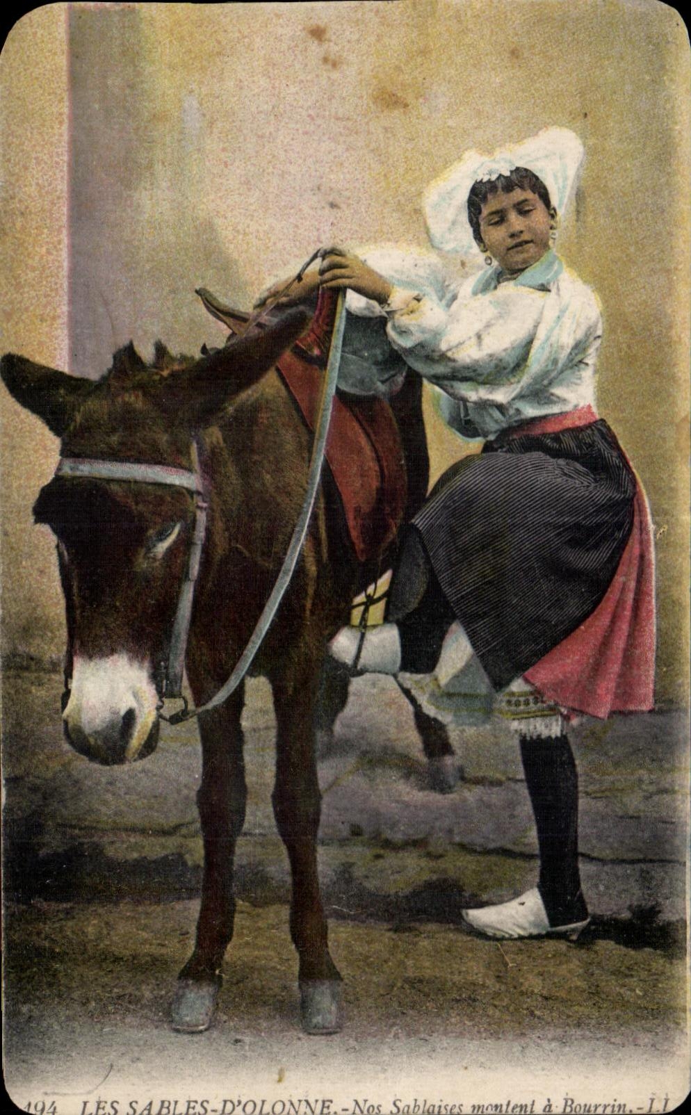 CPA Sands Olonne Our Sablaises Montent has Bourrin Ane Donkey