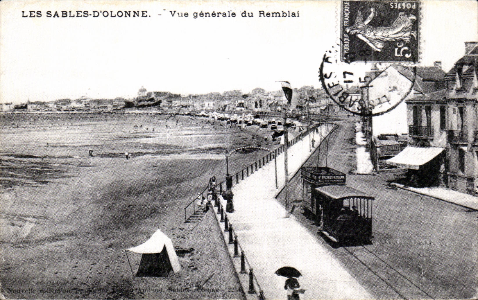 CPA sands Olonne View of the embankment Tram