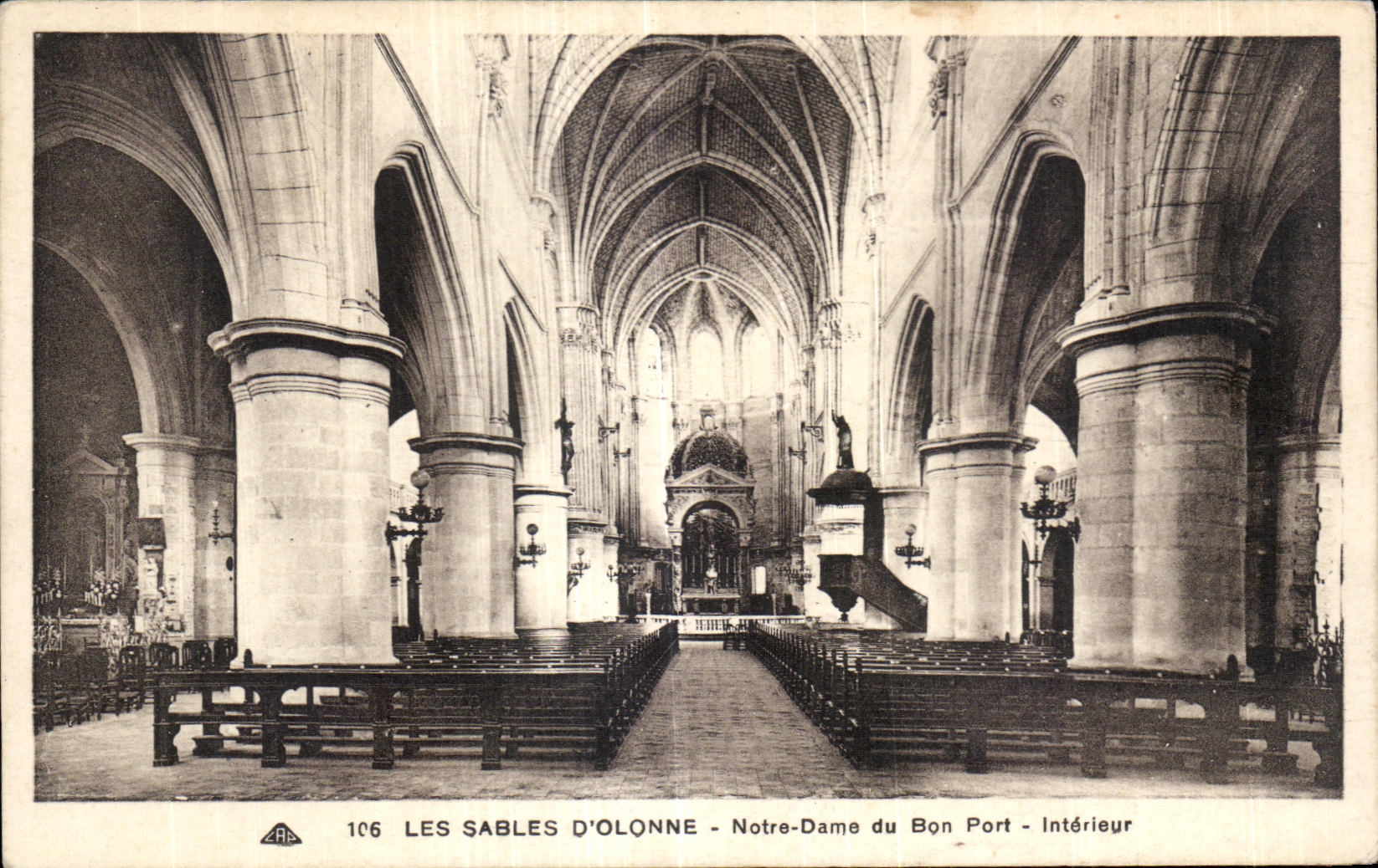 CPA sands Olonne our lady of the good port interiur