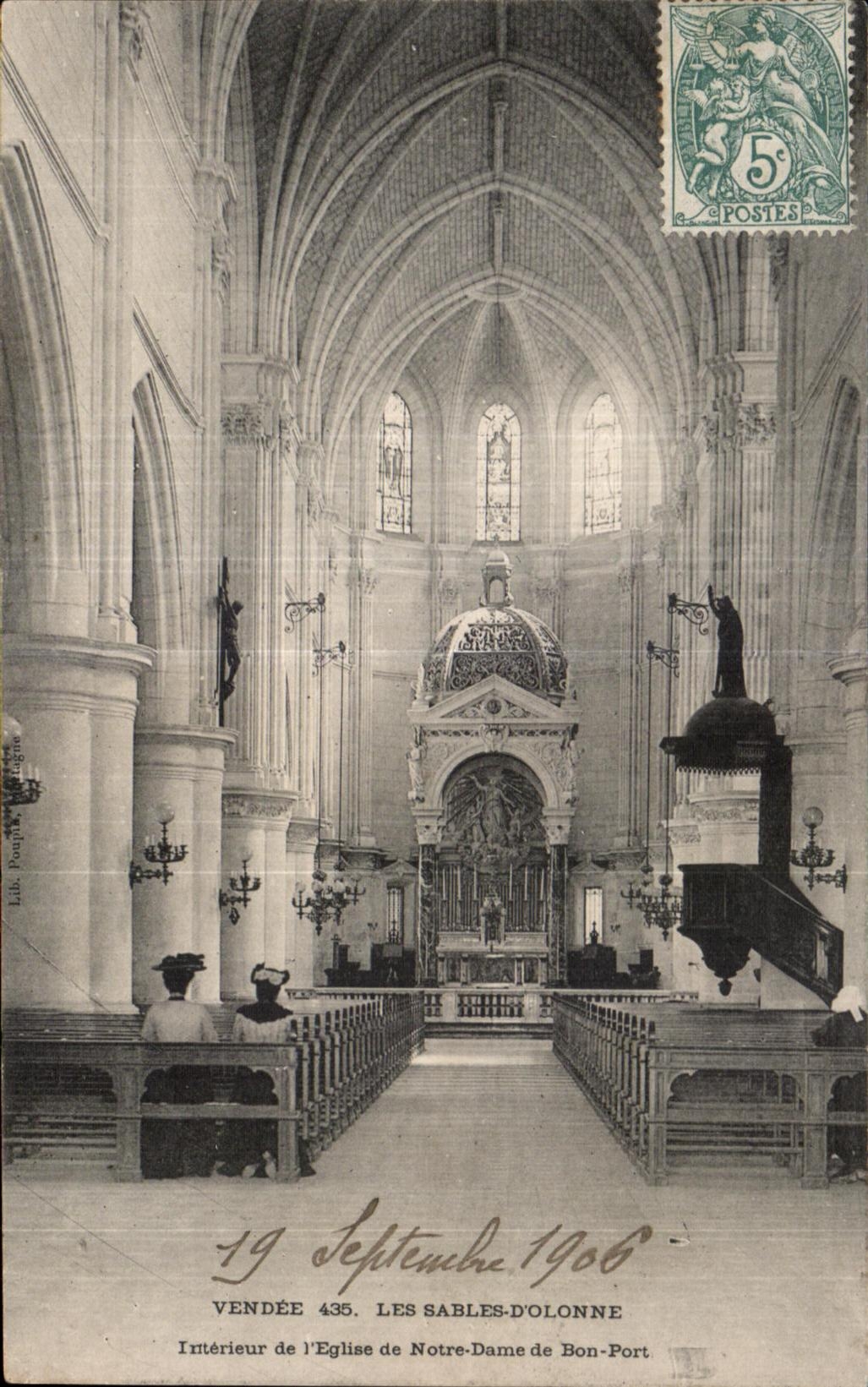 CPA sands Interior Olonne of I  church of our lady of good port