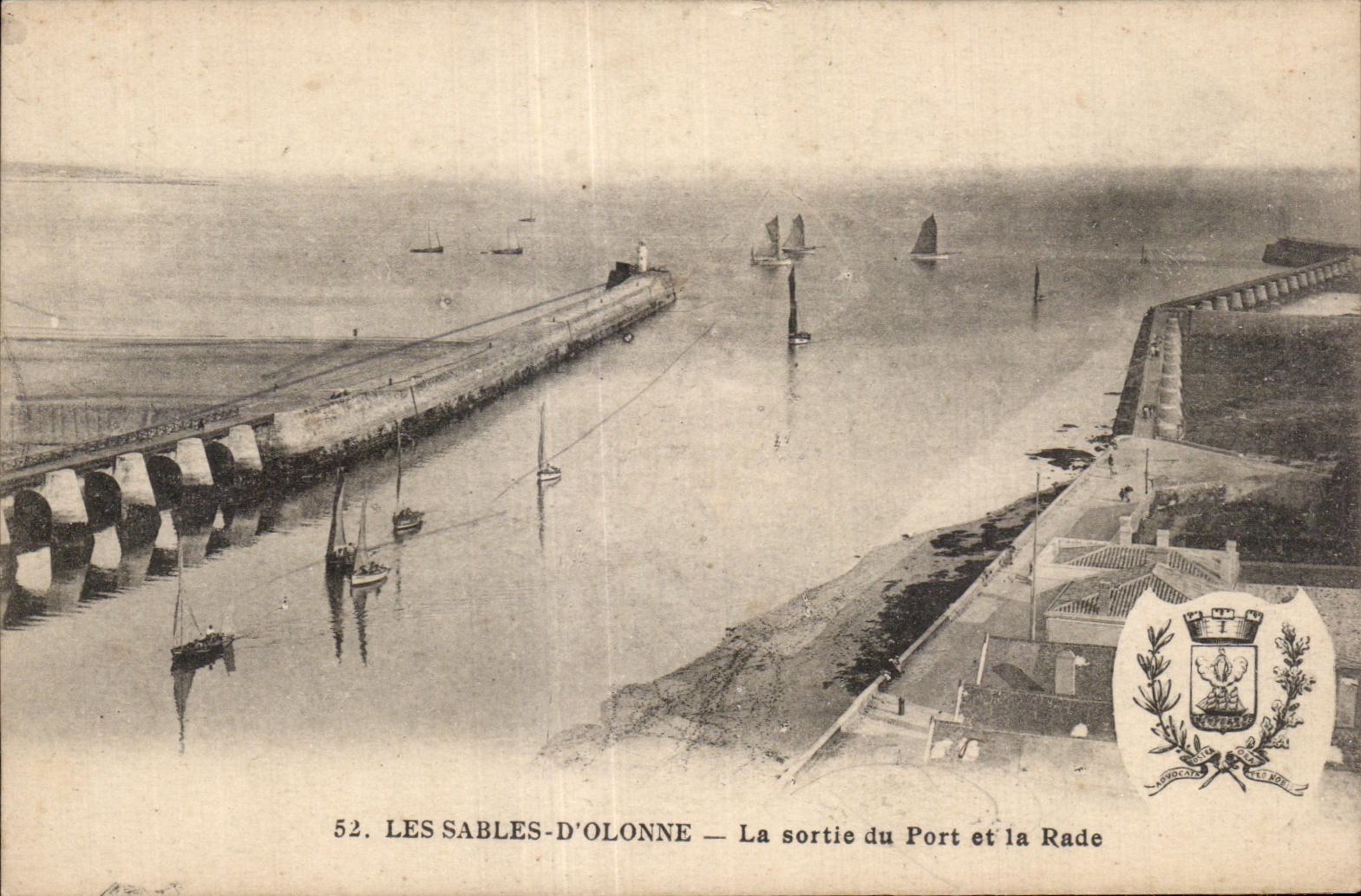 CPA sands Olonne the exit of the port and roads