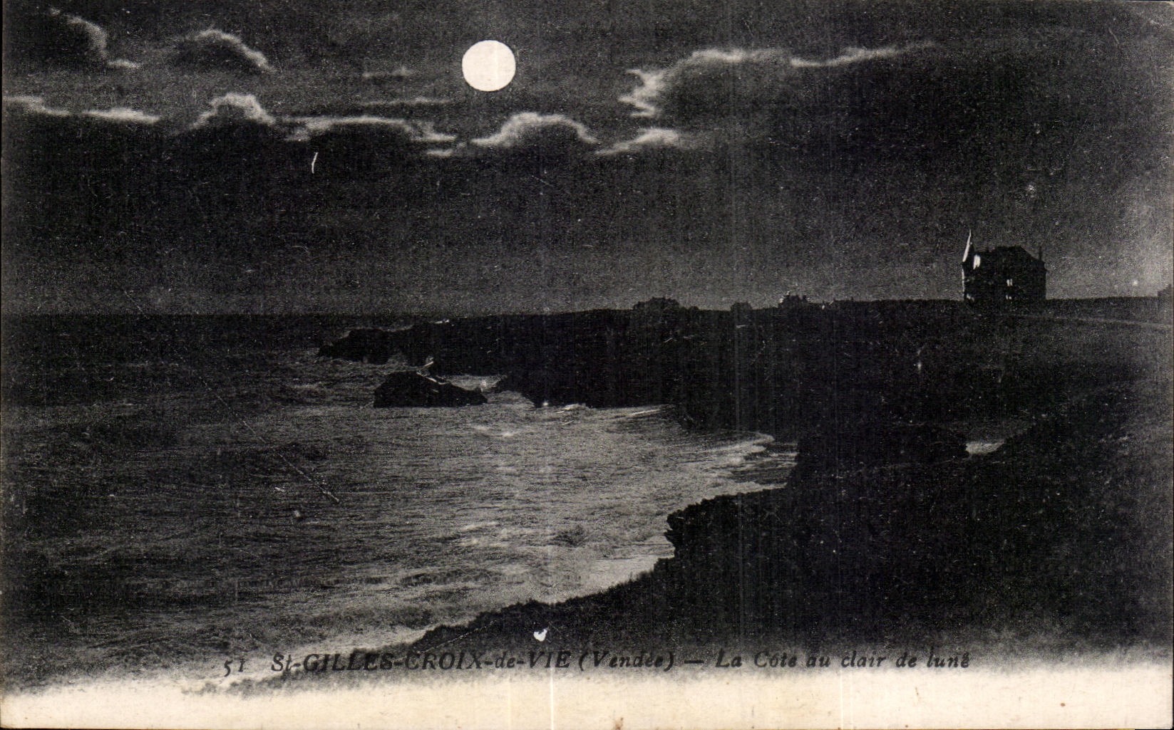 CPA St Gilles Croix de Vie (Vendee) La Cots au clair de lune