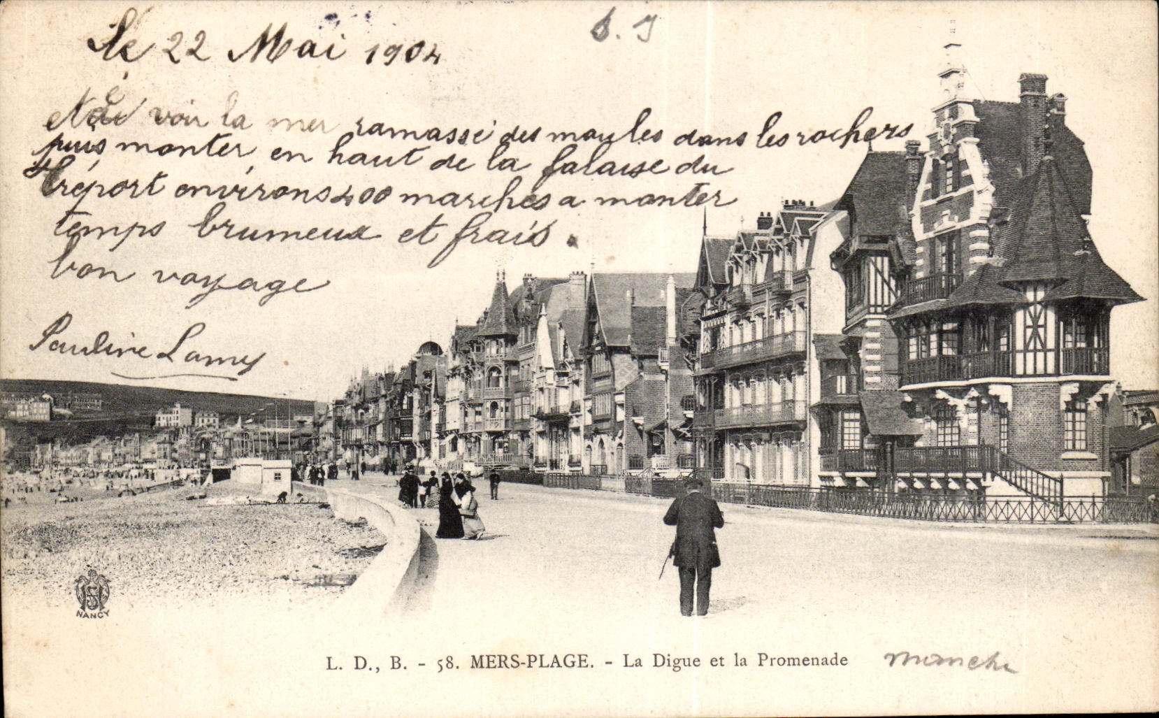 CPA Mers Plage La Digue et la Promenade