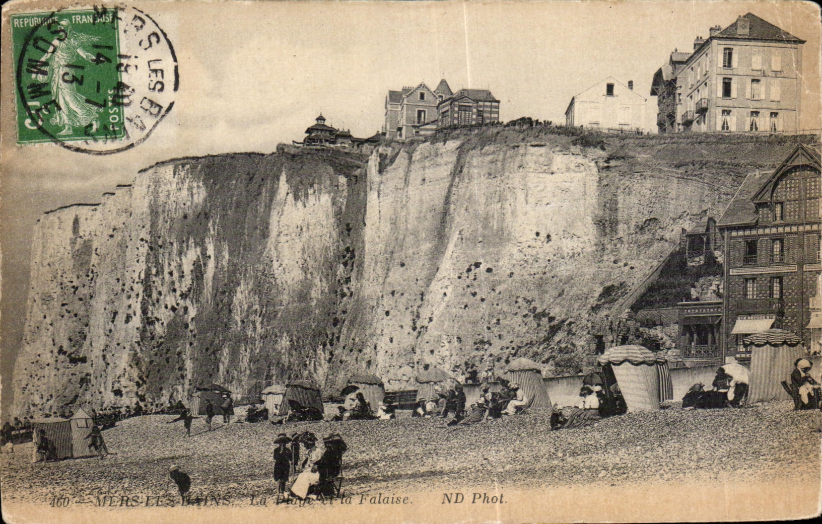 CPA Mers les Bains la Plage et la Falaise