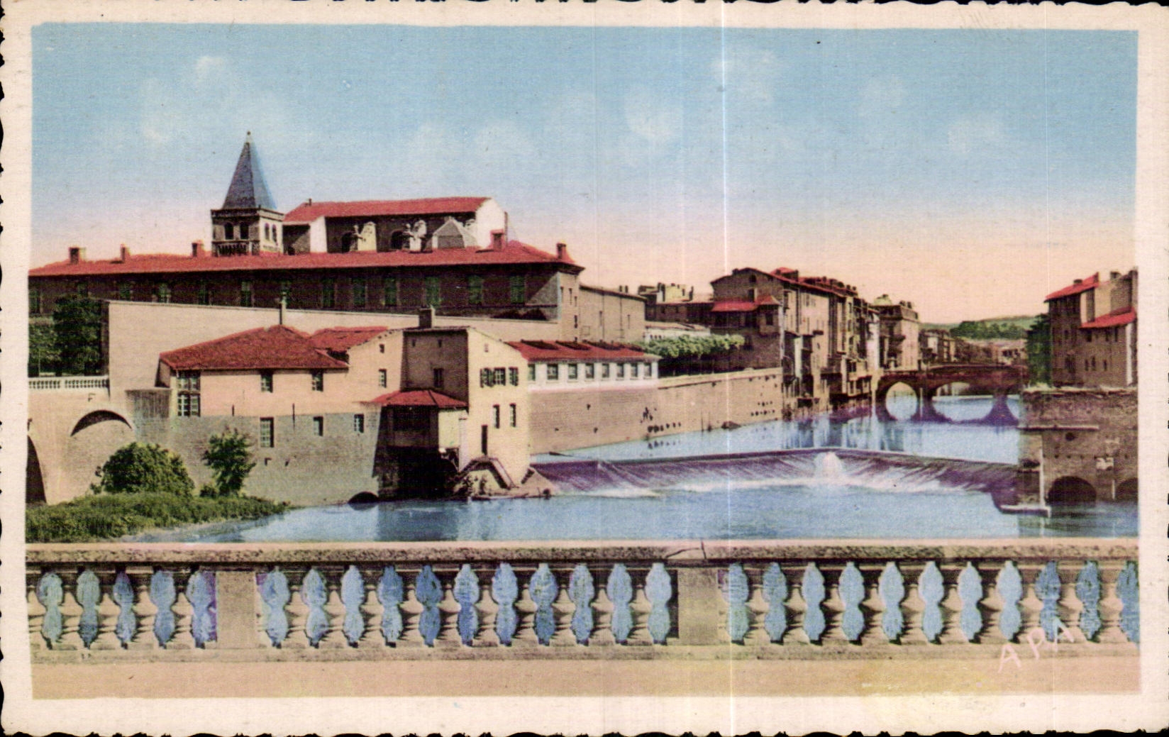 CPA Castres Tarn Agout seen of the Oblique Bridge