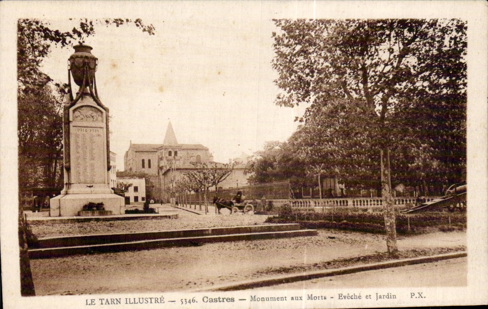 CPA Castres War memorial Eveche and Jardin