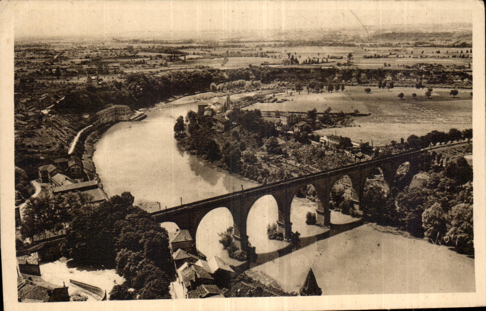 CPA Albi el puente del ferrocarril y del valle del Tarn