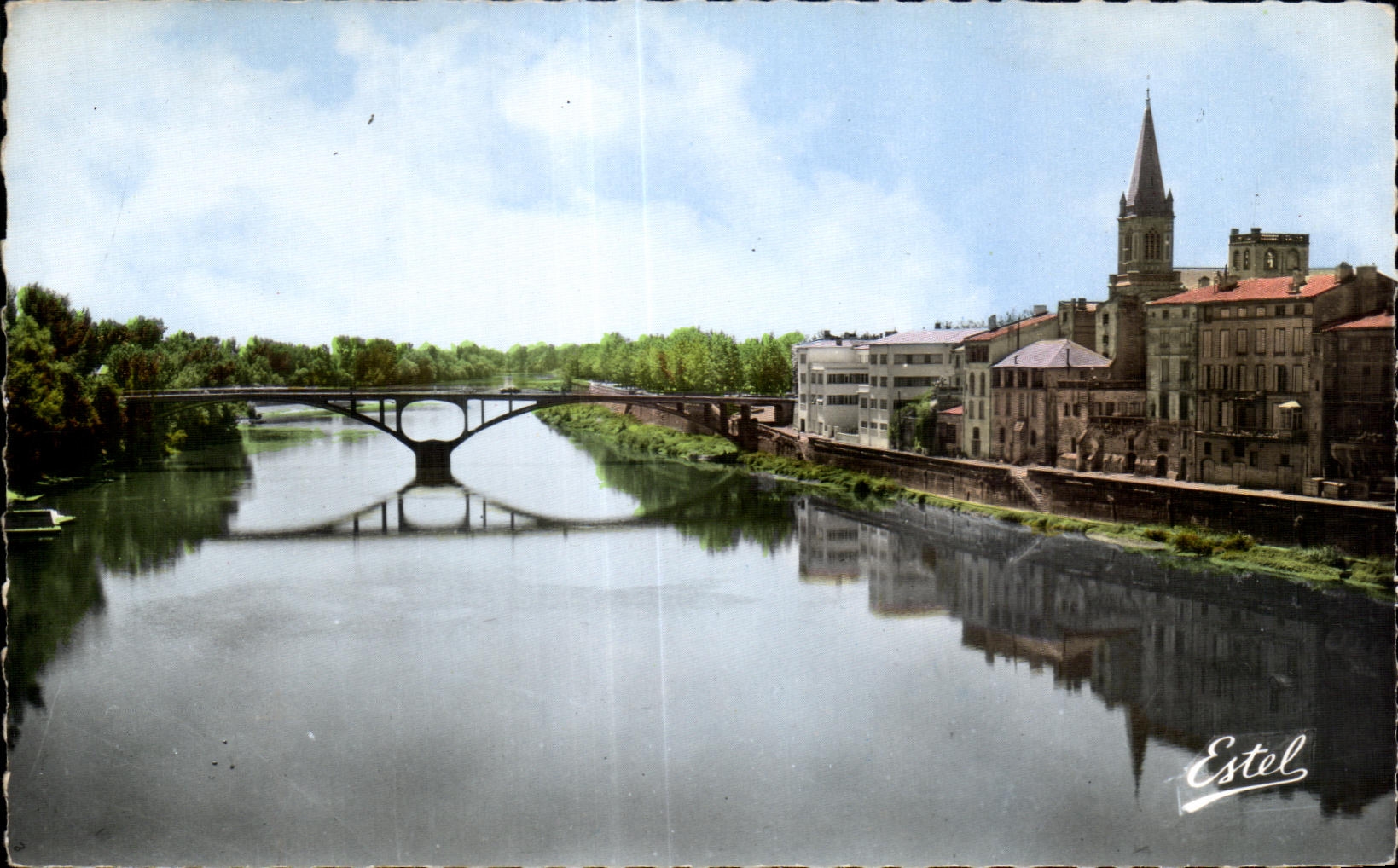 CPA Montauban el Tarn y el Garona visto en el nuevo puente