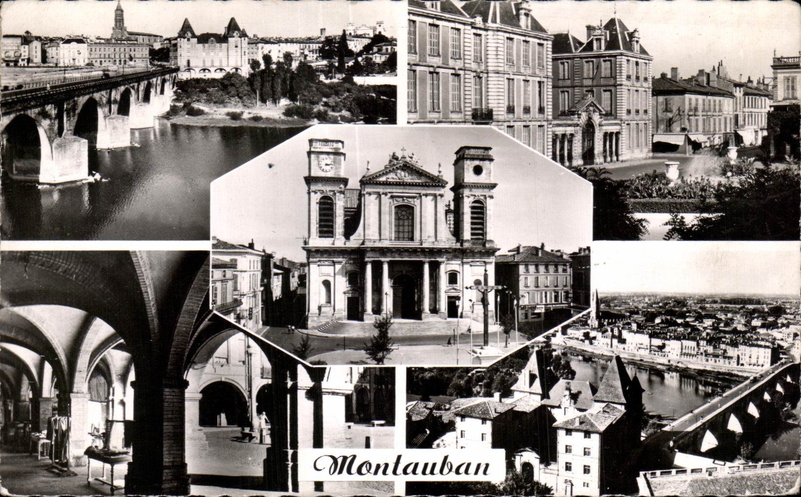 CPA Montauban el mariscal de Placedu Foch del puente la catedral