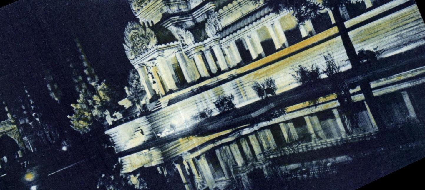 CPA Exposition Internationale de Arts Decoratifs Paris 1925 Angkor Vat Vue du nuit 