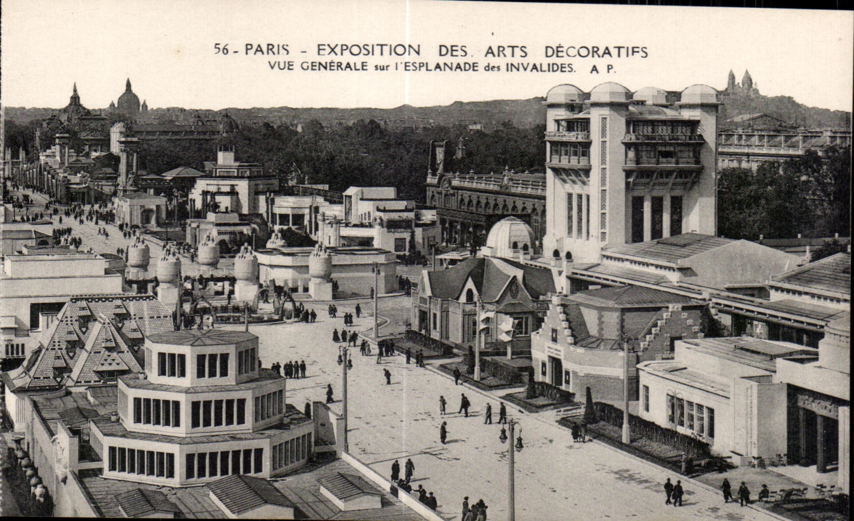 CPA Paris Exposition des Arts Decoratifs Vue generale sur l Esplanade des Invalides