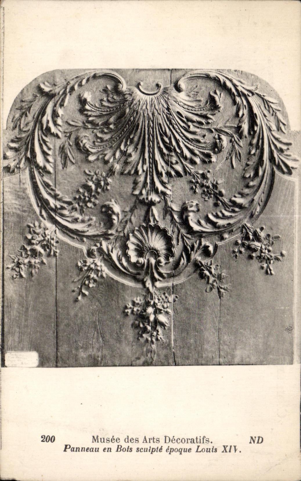 CPA Musee des Arts Decoratifs Panneau en Bois epoque Loiuis XIV