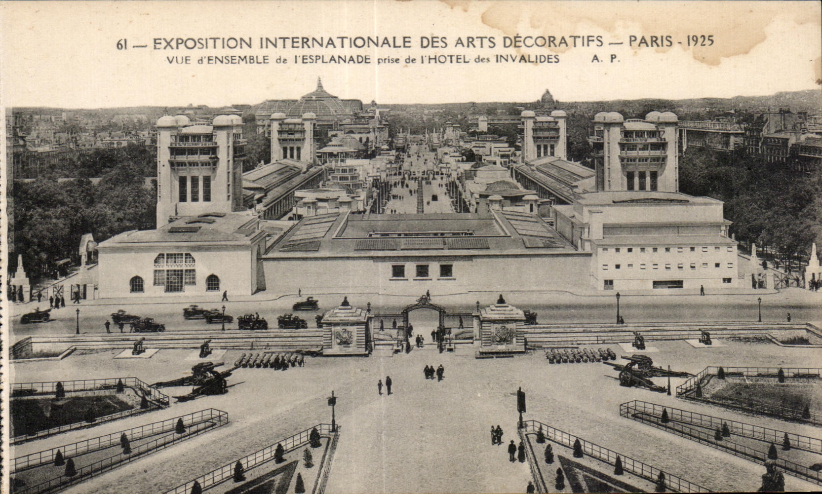 CPA Exposition Internationale des arts Decoratifs Paris 1925 Vue d Ensemble de l Esplanade prise de l Hotel des Invalide