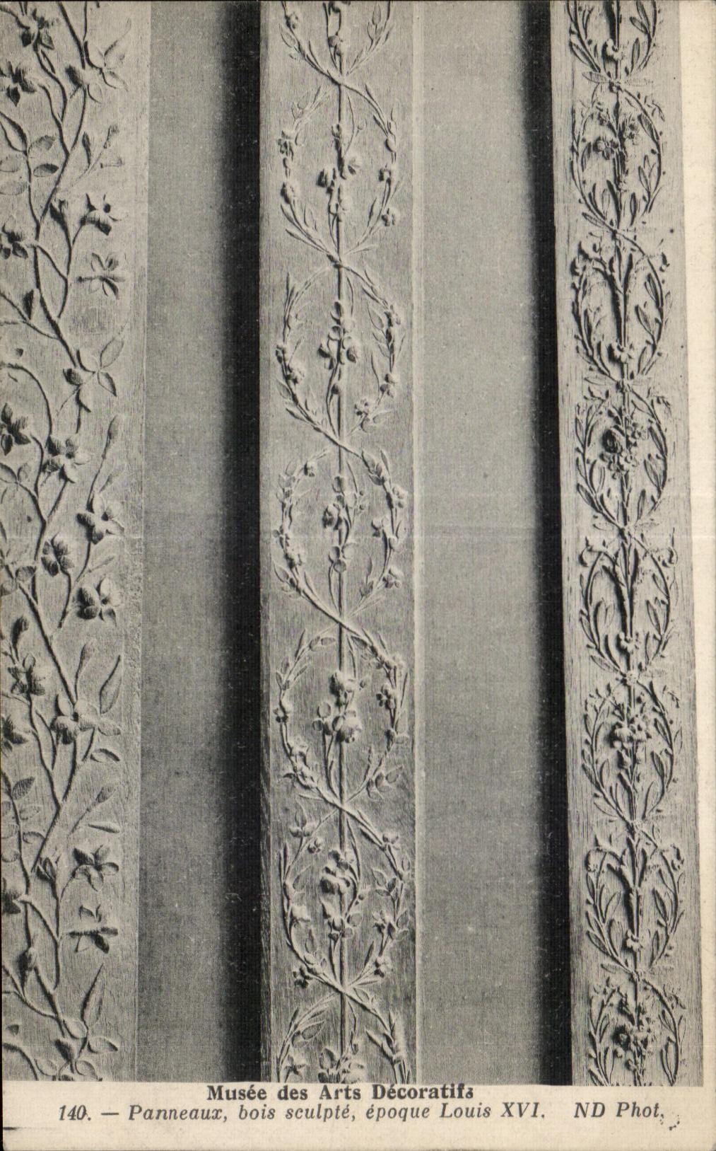 CPA Musee des arts Decoratifs Panneaux bois sculpte epoque louis XVI
