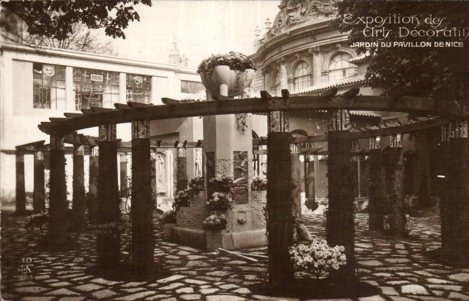 CPA Exposition des arts Decoratifs Jardin du Pavillon Denice