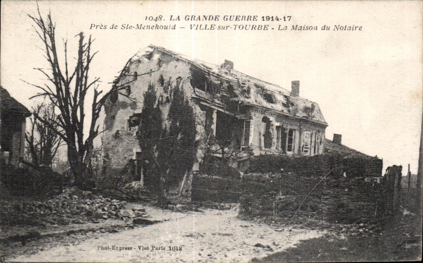 CPA the Great War 1914-17 Close to Menehould City On Peat the House of the Notary