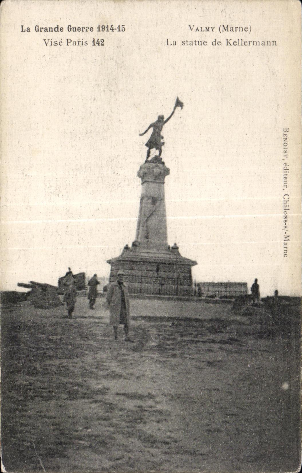 CPA the Large War 1914-15 Statue Aims Paris Valmy Marne of Kellermann